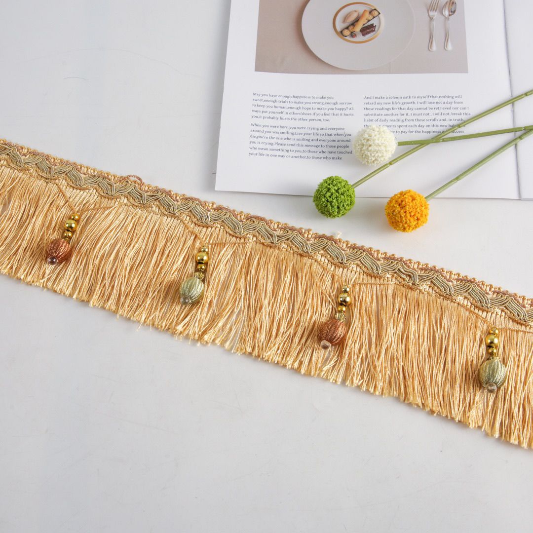 Luxury Fringe Braid with Bead Trim | High & Bury