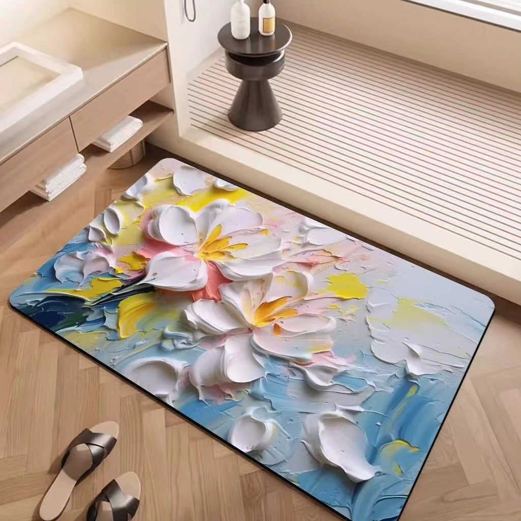 Luxury Textured Floral Bath Mat | High & Bury