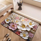 Luxury Textured Floral Bath Mat | High & Bury