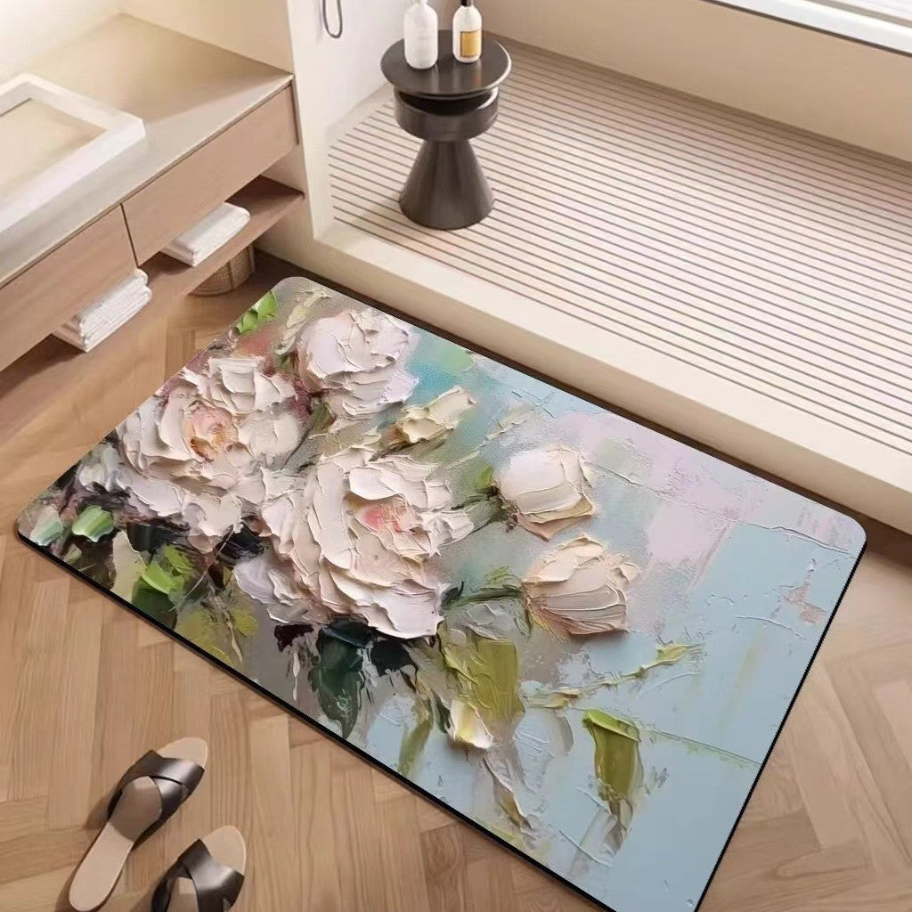 Luxury Textured Floral Bath Mat | High & Bury