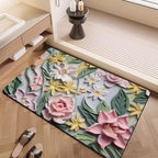 Luxury Textured Floral Bath Mat | High & Bury
