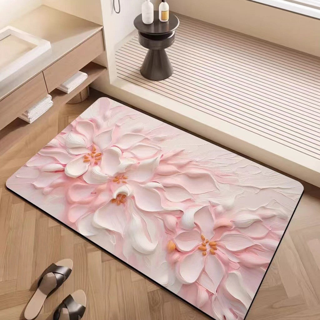 Luxury Textured Floral Bath Mat | High & Bury