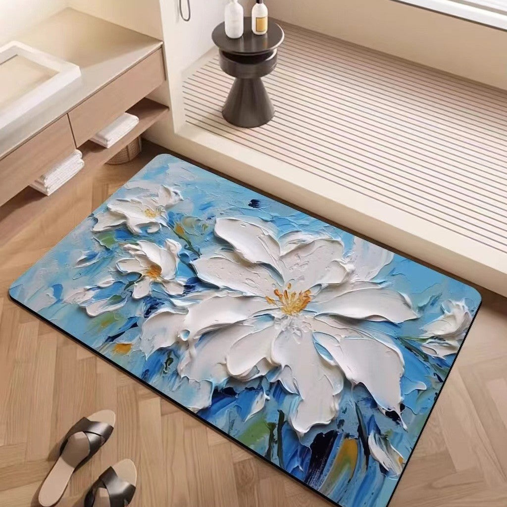 Luxury Textured Floral Bath Mat | High & Bury