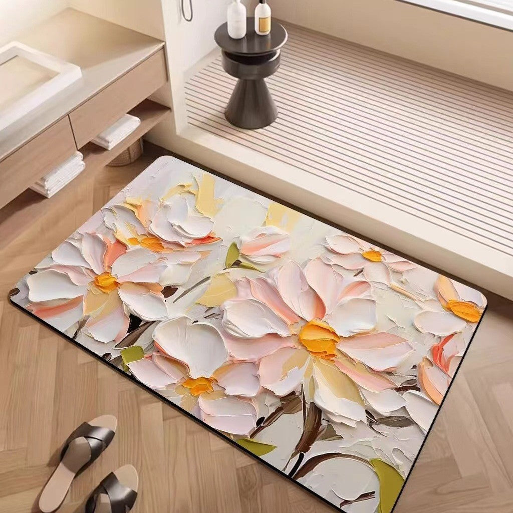 Luxury Textured Floral Bath Mat | High & Bury