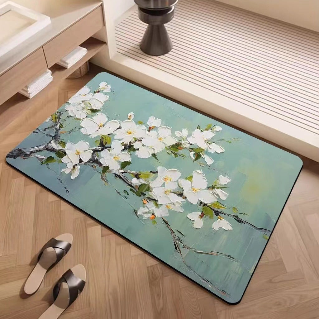 Luxury Textured Floral Bath Mat | High & Bury