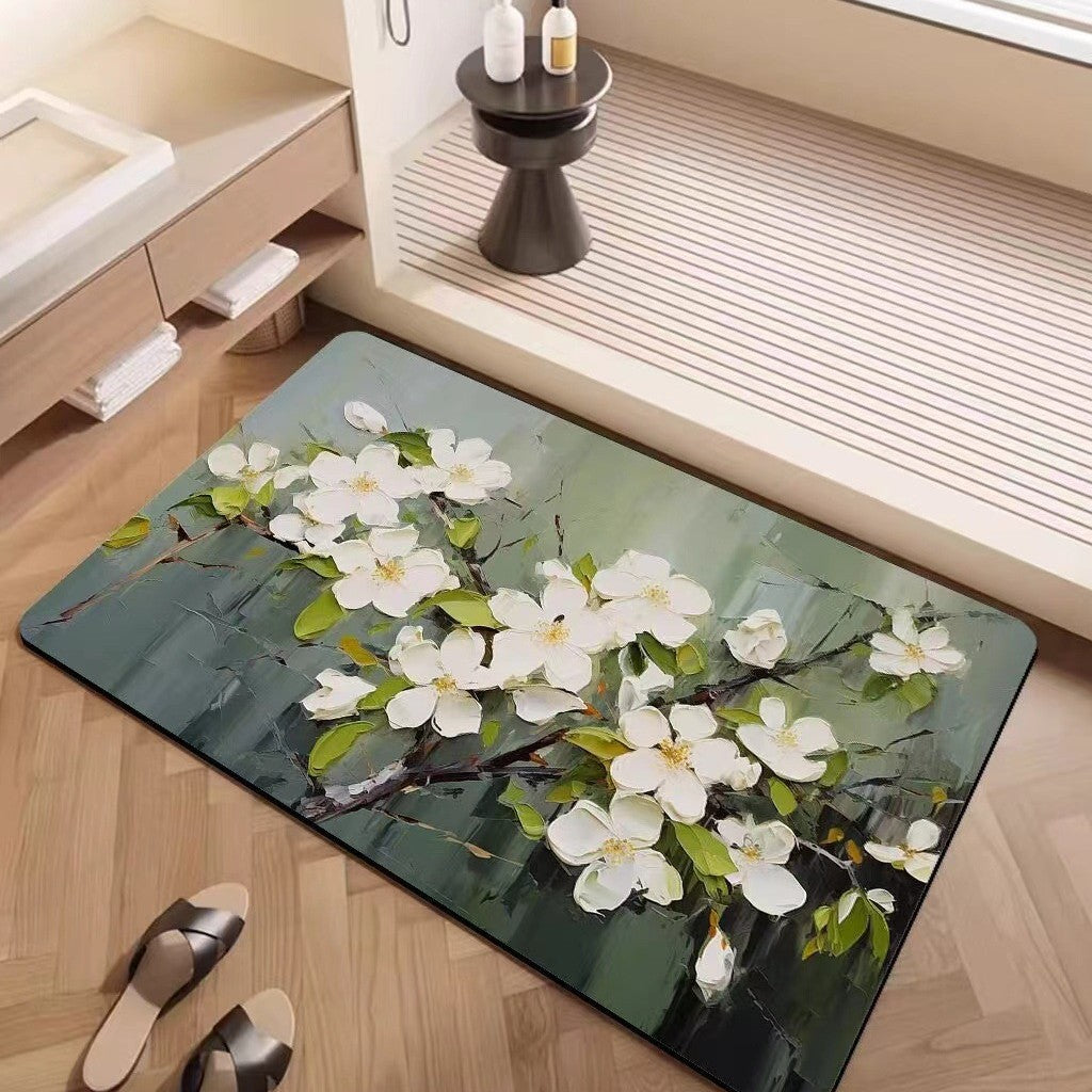 Luxury Textured Floral Bath Mat | High & Bury