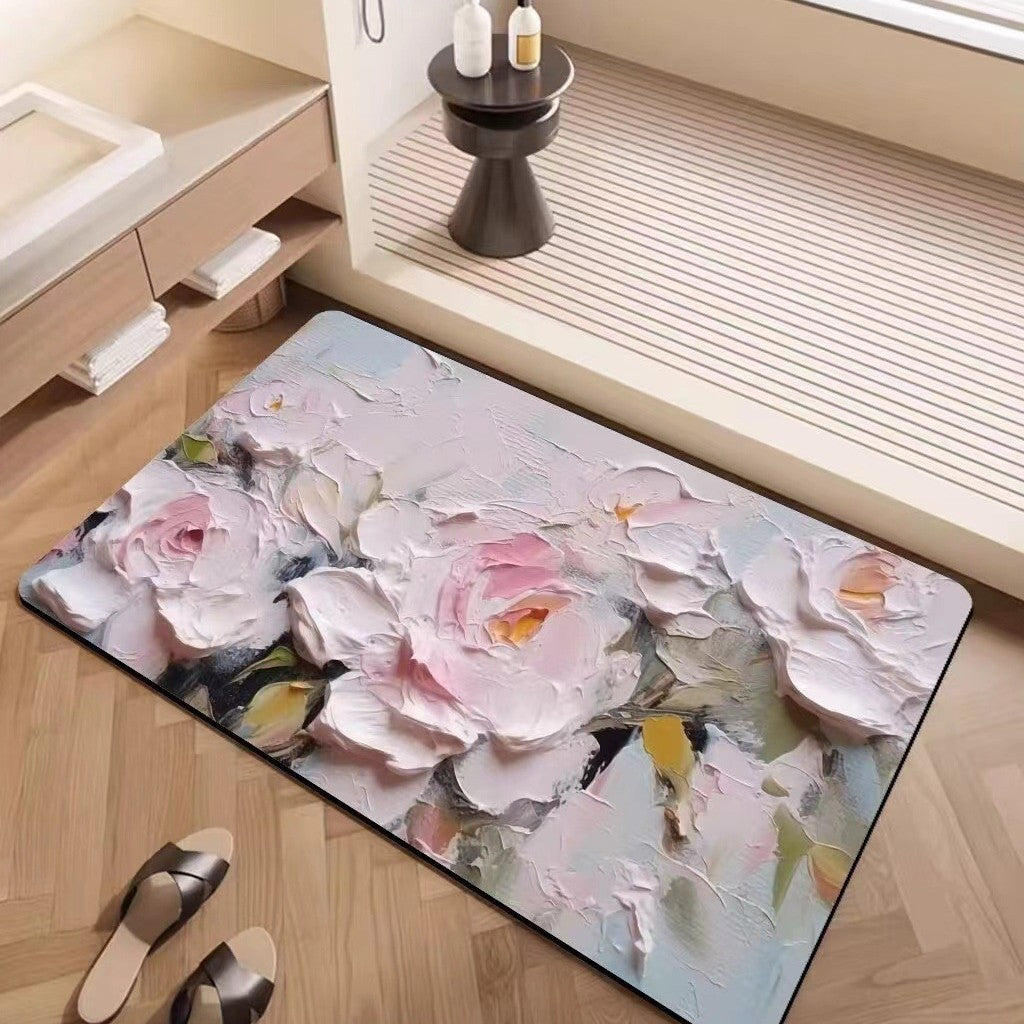 Luxury Textured Floral Bath Mat | High & Bury