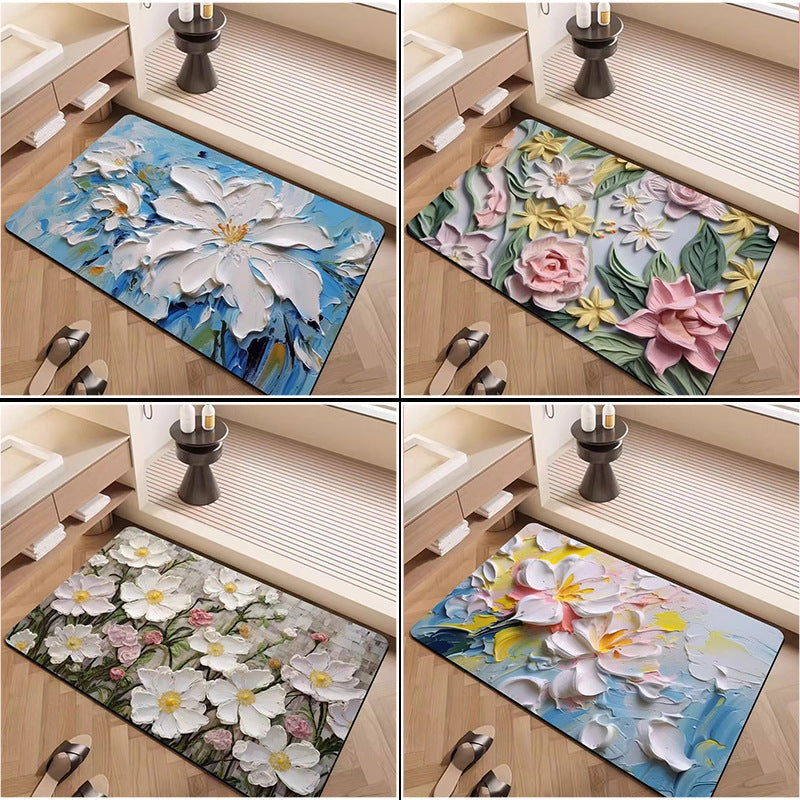 Luxury Textured Floral Bath Mat | High & Bury