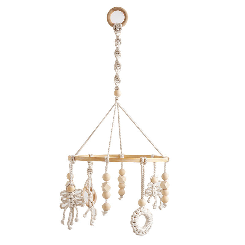 Macrame Baby Mobile with Natural Beads | High & Bury