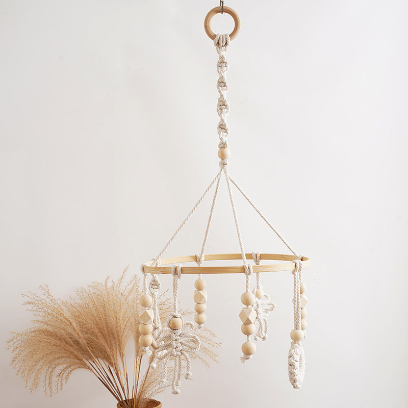 Macrame Baby Mobile with Natural Beads | High & Bury
