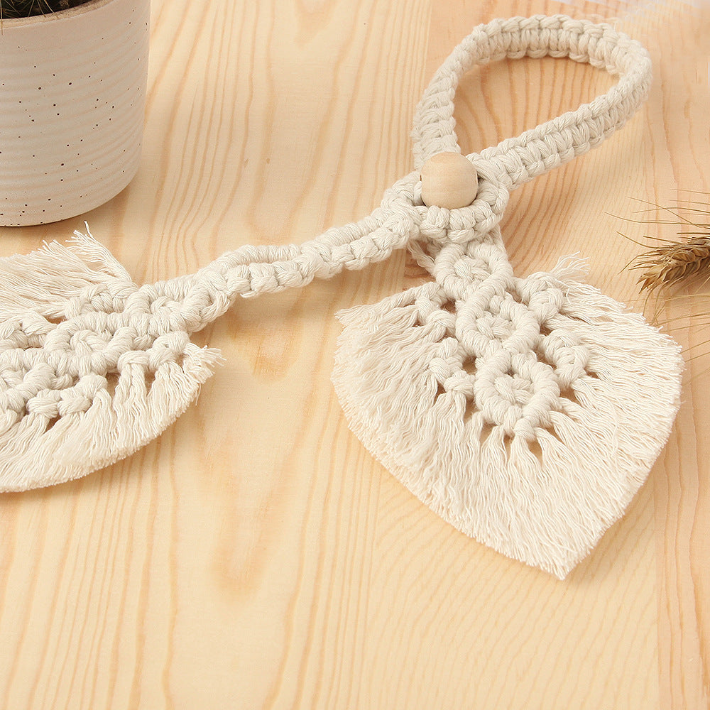 Macrame Curtain Tieback Golden Yellow | High & Bury