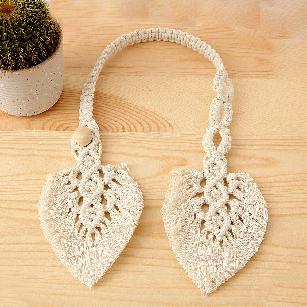 Macrame Curtain Tieback Golden Yellow | High & Bury