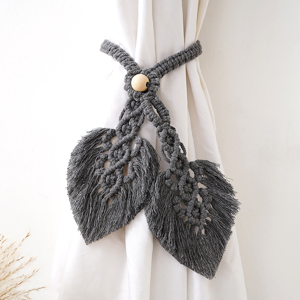 Macrame Curtain Tieback Golden Yellow | High & Bury