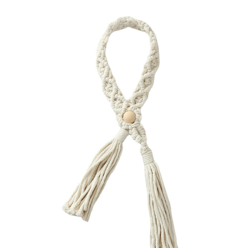 Macrame Curtain Tieback Golden Yellow | High & Bury