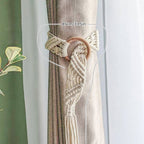 Macrame Curtain Tieback with Wooden Ring | High & Bury