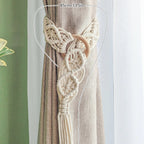 Macrame Curtain Tieback with Wooden Ring | High & Bury