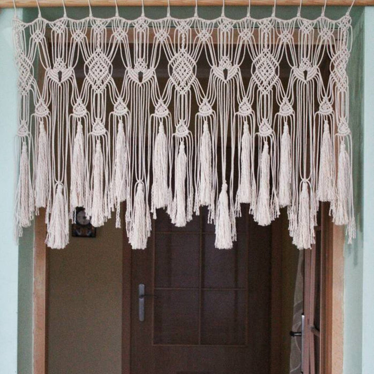 Macrame Curtain with Decorative Fringe | High & Bury
