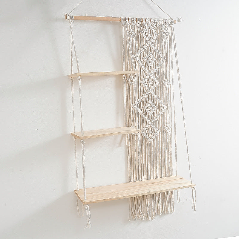 Macrame Decorative Floating Shelf | High & Bury