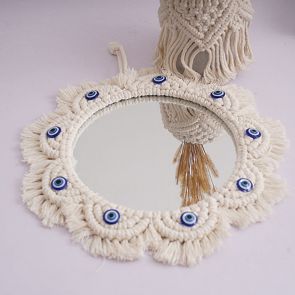 Macrame Decorative Round Mirror | High & Bury