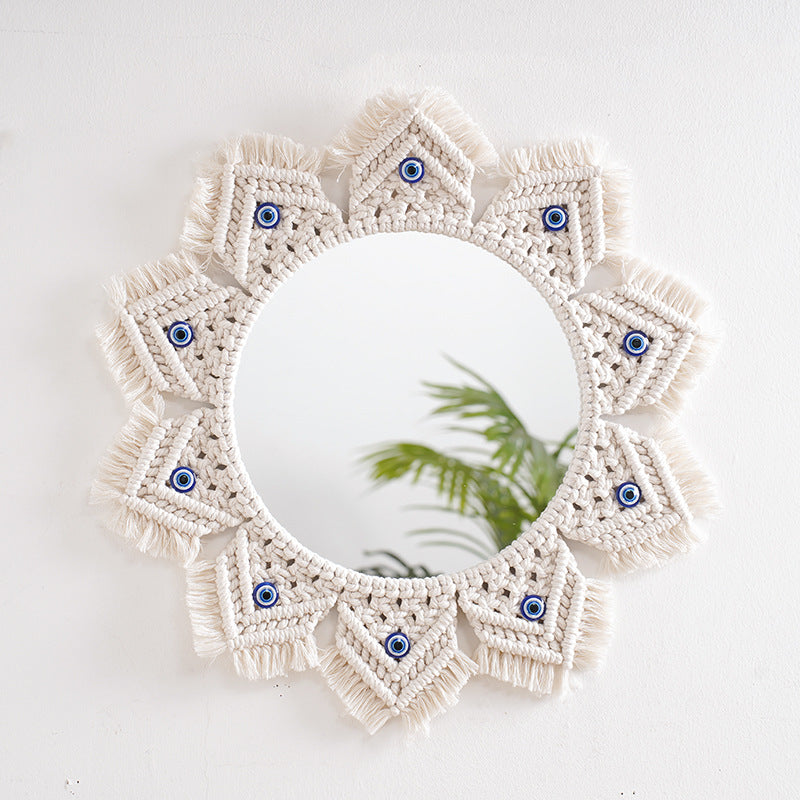 Macrame Decorative Round Mirror | High & Bury