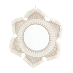 Macrame Decorative Round Wall Mirror Tassel 20 Inch | High & Bury