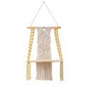 Macrame Decorative Shelf with Wooden Base | High & Bury
