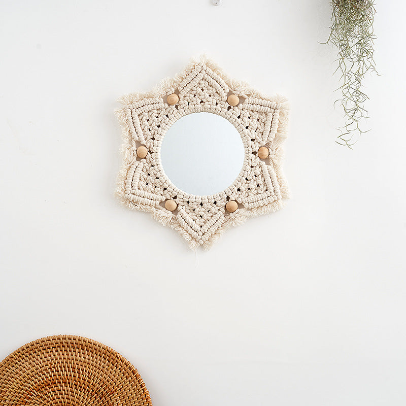 Macrame Decorative Star-Shaped Wall Mirror | High & Bury