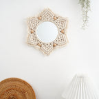 Macrame Decorative Star-Shaped Wall Mirror | High & Bury