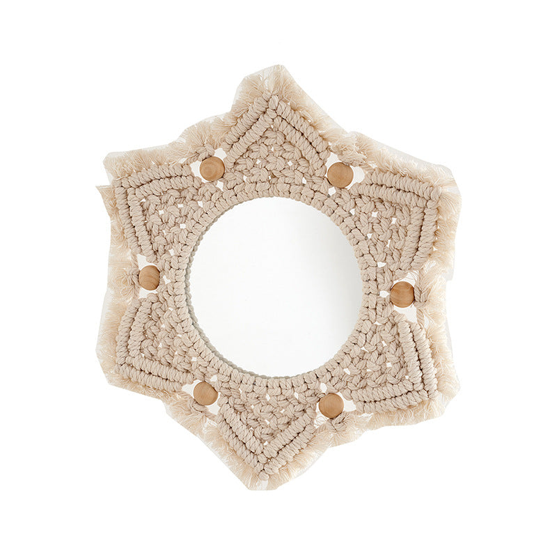 Macrame Decorative Star-Shaped Wall Mirror | High & Bury