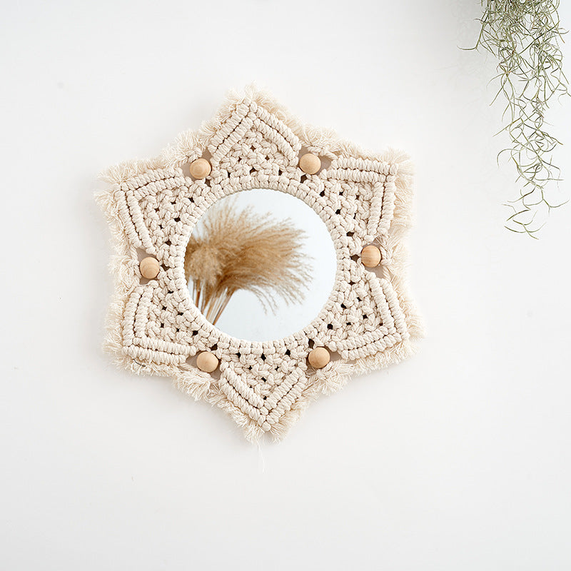 Macrame Decorative Star-Shaped Wall Mirror | High & Bury