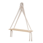 Macrame Floating Shelf with Natural Wooden Accents | High & Bury