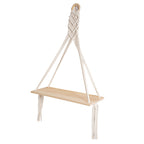 Macrame Floating Shelf with Natural Wooden Accents | High & Bury