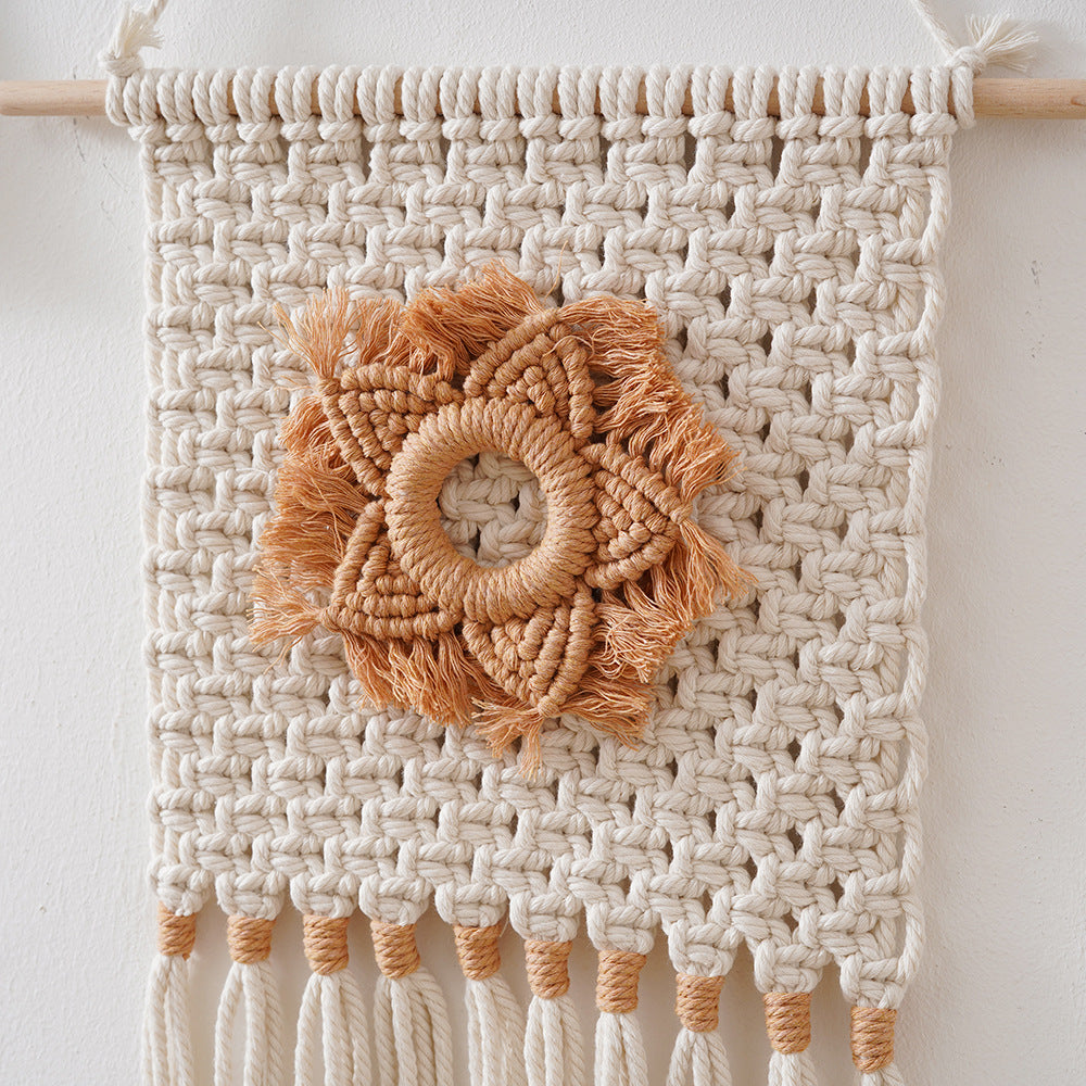 Macrame Floral Wall Hanging Decor 12 × 17 Inch | High & Bury