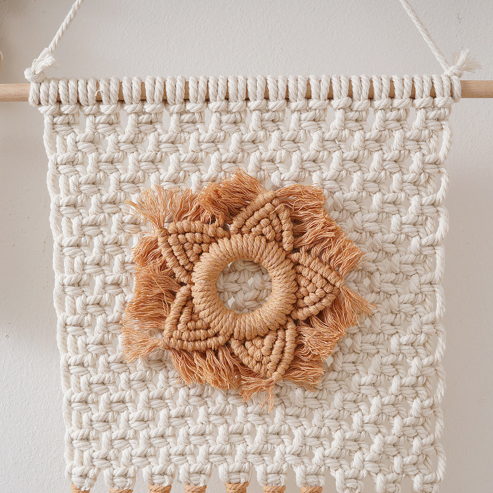 Macrame Floral Wall Hanging Decor 12 × 17 Inch | High & Bury