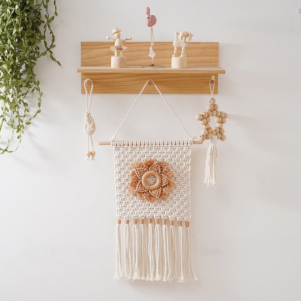 Macrame Floral Wall Hanging Decor 12 × 17 Inch | High & Bury