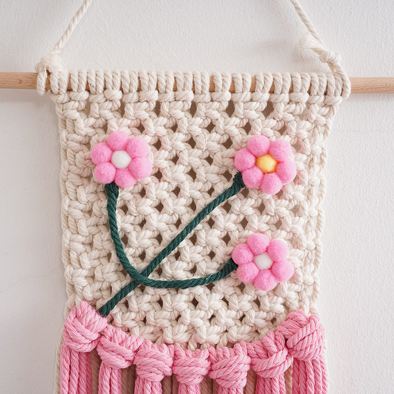 Macrame Floral Wall Hanging Decor | High & Bury