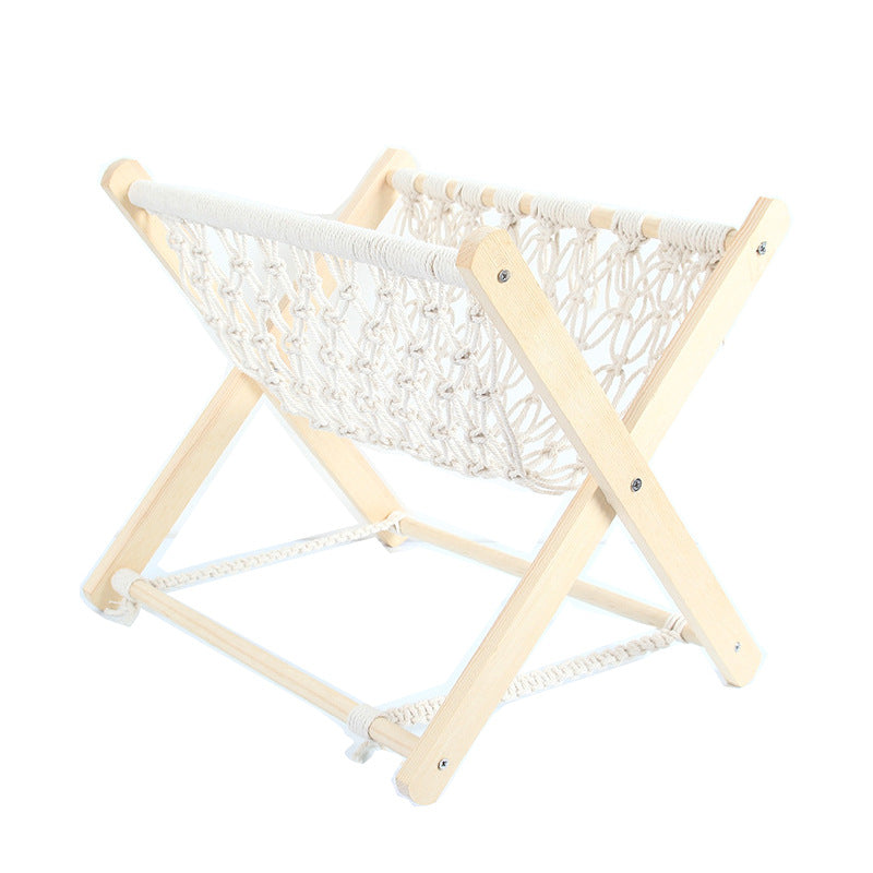 Macrame Folding Hammock-Style Storage Rack | High & Bury