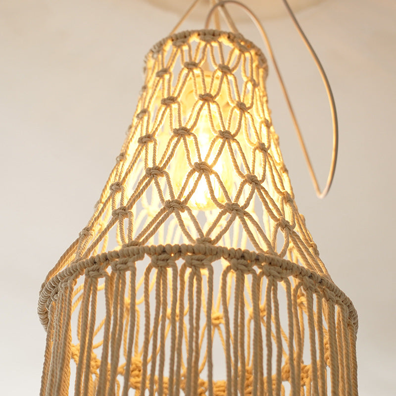 Macrame Hanging Lantern 12 × 30 Inch | High & Bury