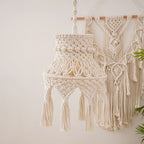 Macrame Hanging Light Fixture 10 × 24 Inch | High & Bury
