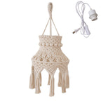 Macrame Hanging Light Fixture 10 × 24 Inch | High & Bury