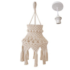 Macrame Hanging Light Fixture 10 × 24 Inch | High & Bury