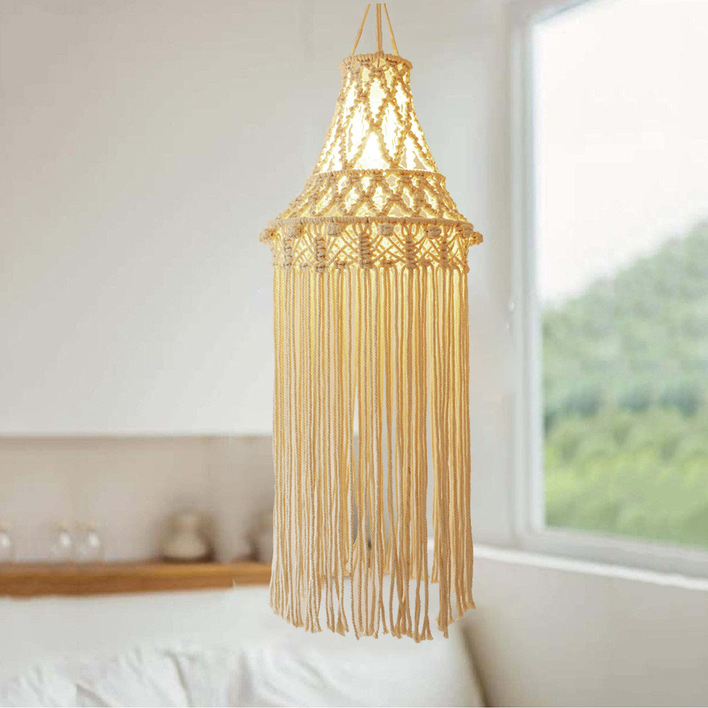Macrame Hanging Light Fixture | High & Bury