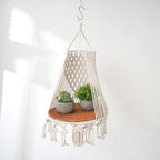 Macrame Hanging Plant Holder Off White | High & Bury