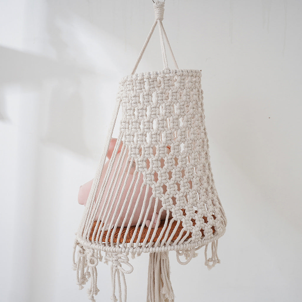 Macrame Hanging Plant Holder Off White | High & Bury