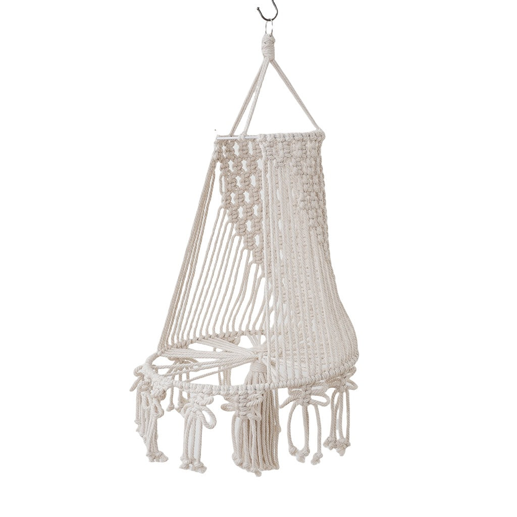 Macrame Hanging Plant Holder Off White | High & Bury