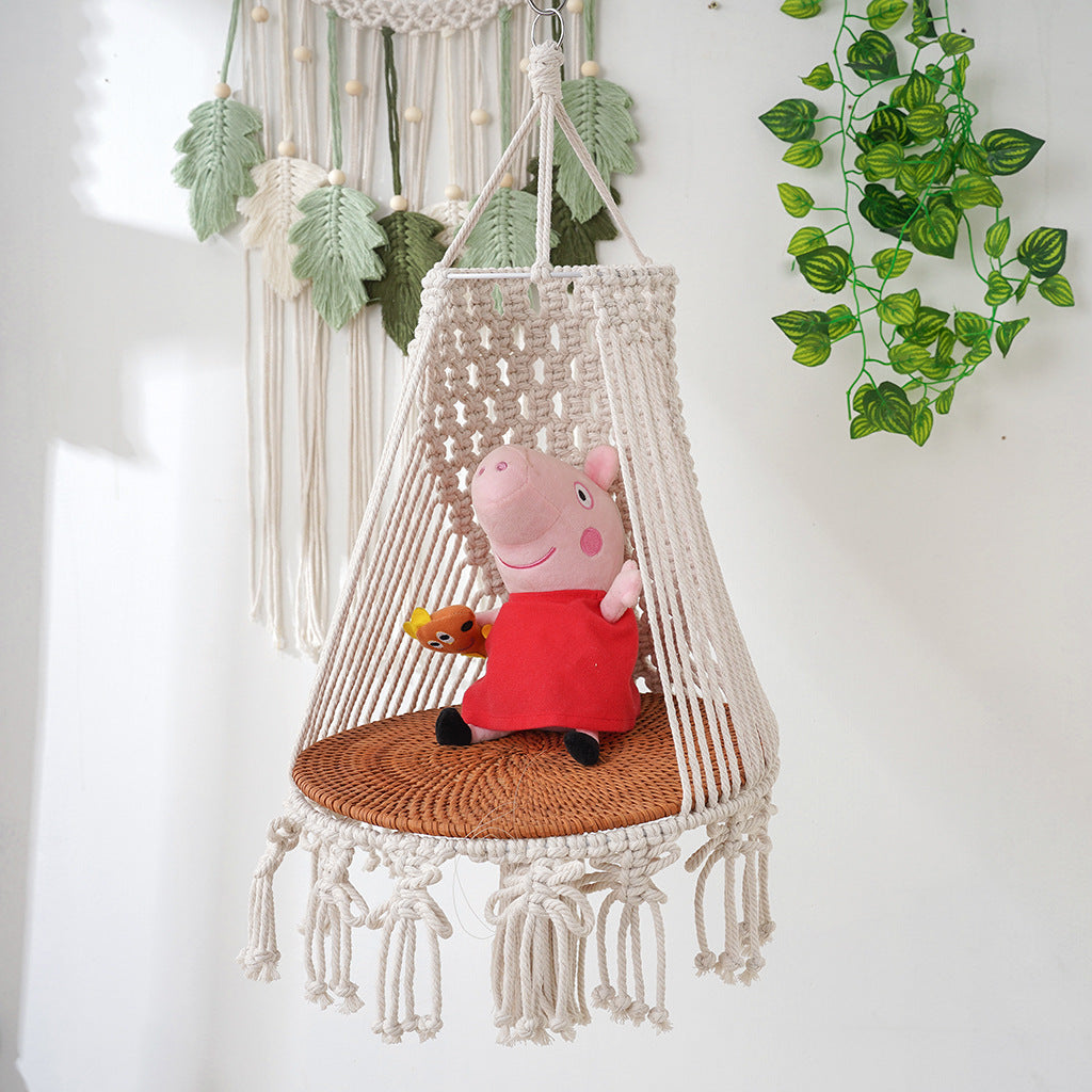 Macrame Hanging Plant Holder Off White | High & Bury