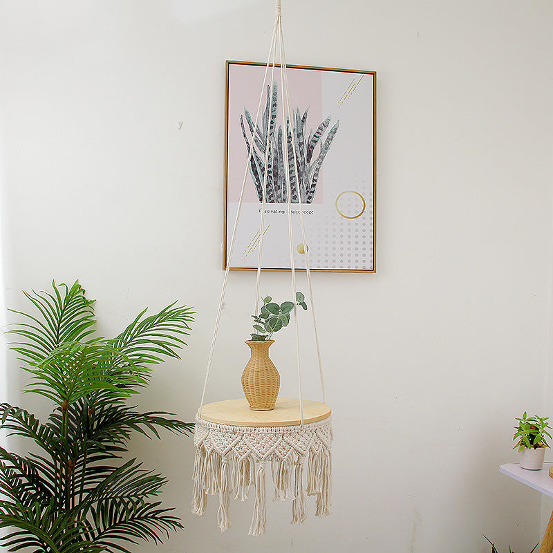 Macrame Hanging Plant Holder with Decorative Fringe | High & Bury