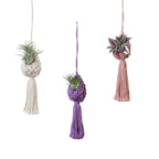 Macrame Hanging Plant Holder with Decorative Tassel | High & Bury