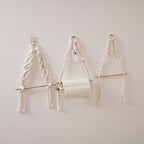 Macrame Hanging Plant Holder with Wooden Rod | High & Bury