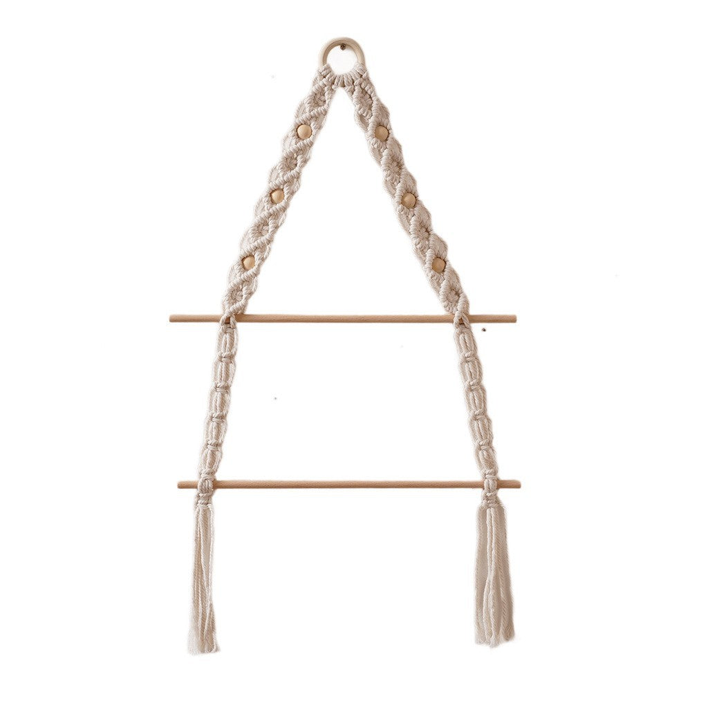 Macrame Hanging Plant Holder with Wooden Rod | High & Bury